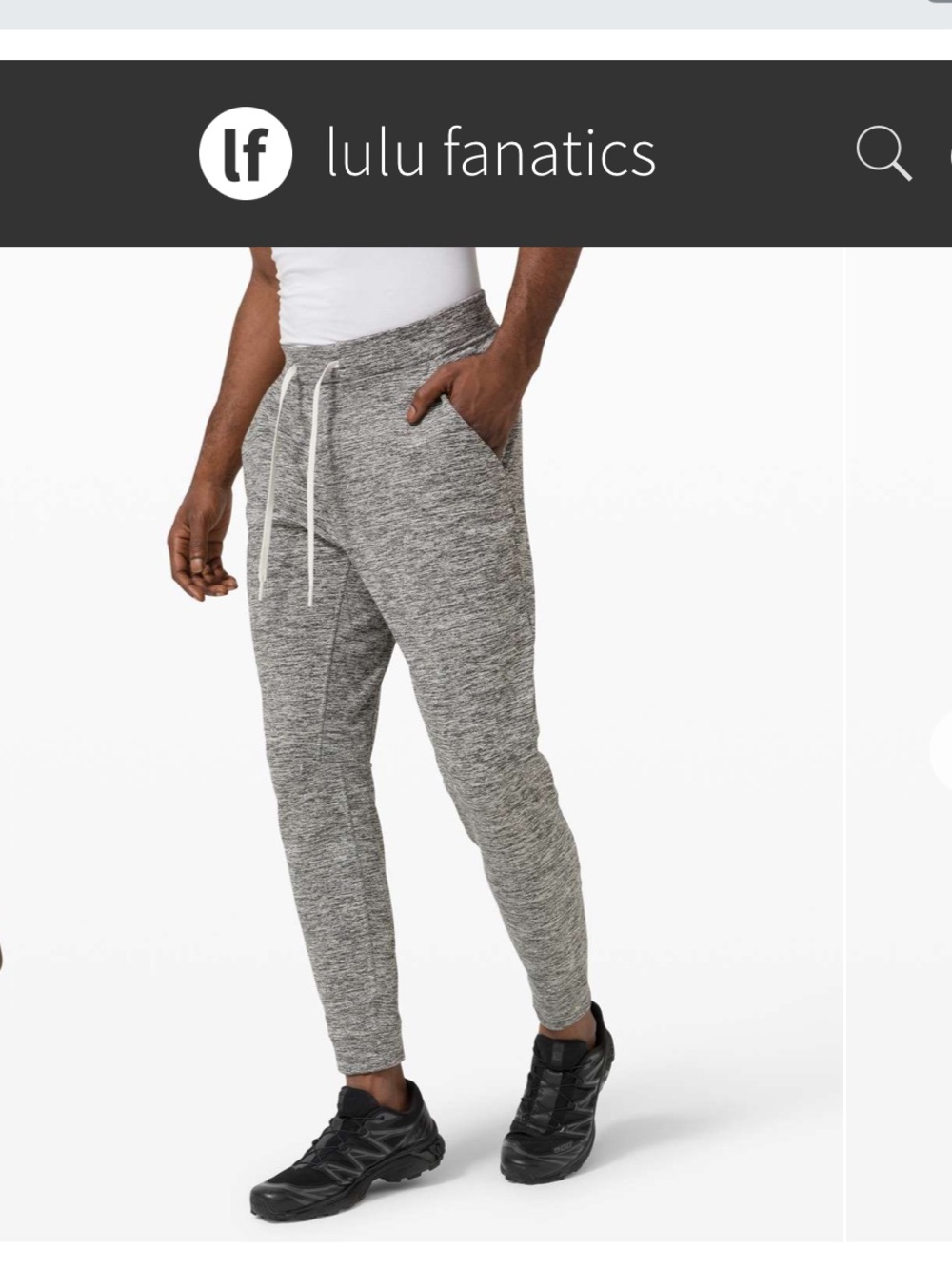 Lululemon City Sweat Jogger Fleece 29" Sz Large Heathered Muslin Grey